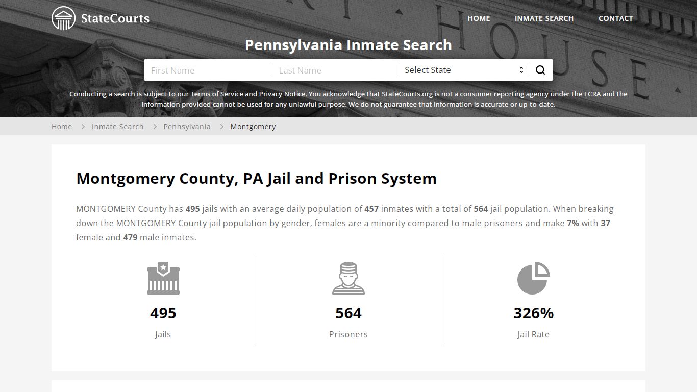 Montgomery County, PA Inmate Search - StateCourts